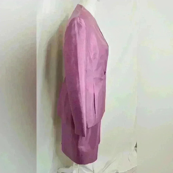 100 % Silk Vintage Rena Rowan Dress Suit, Dress size 8, Blazer size 4. - Picture 10 of 15